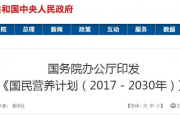 国务院办公厅关于印发国民营养计划（2017—2030年）的通知 国办发〔2017〕60号